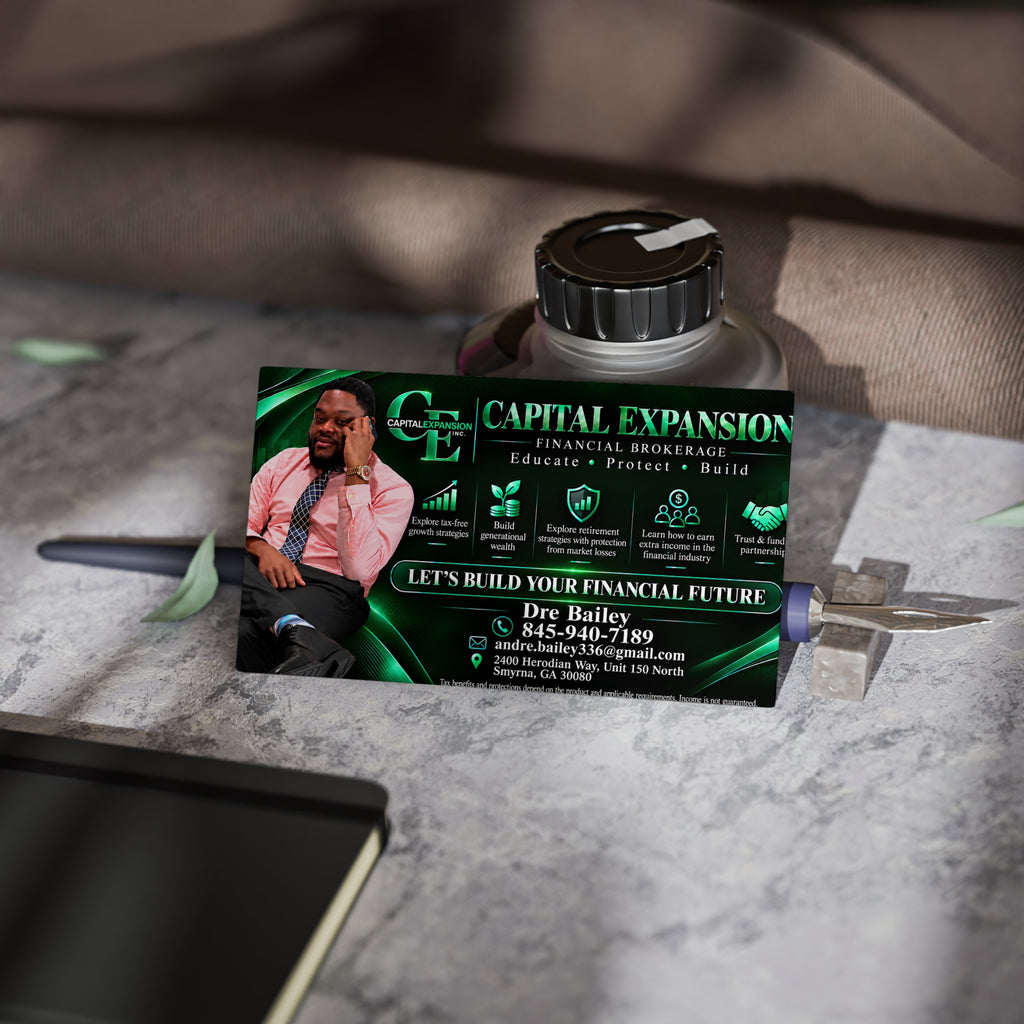 Dre Brown Business Cards – "Let’s Build Your Financial Future"