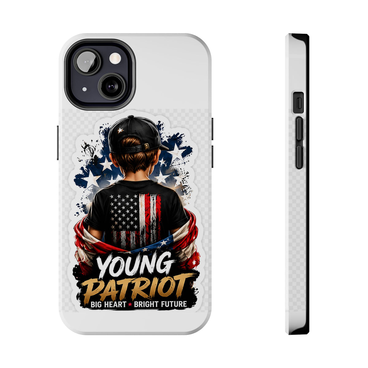 Young Patriot Tough Phone Case — American Flag Kid Design