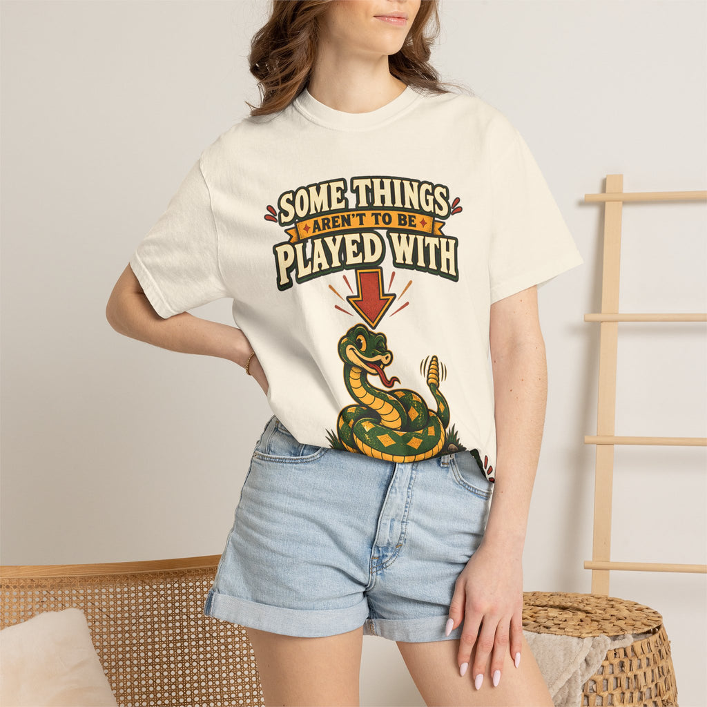 Snake Graphic T-Shirt | "Some Things Aren't to Be Played With, This One You Can" (I Won't Bite)