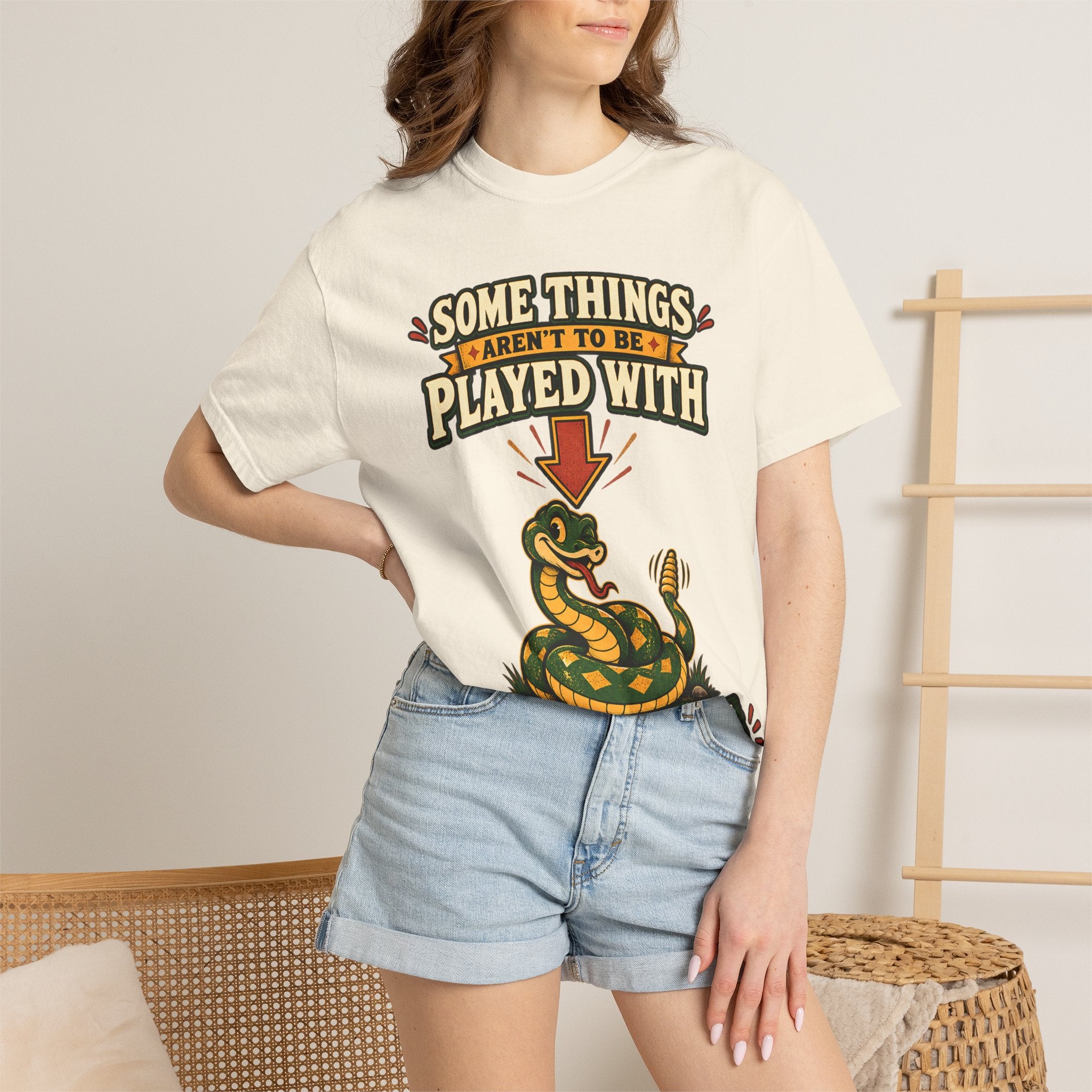 Snake Graphic T-Shirt | "Some Things Aren't to Be Played With, This One You Can" (I Won't Bite)