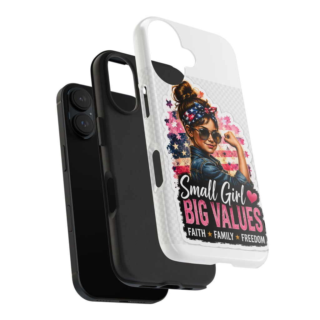 Patriotic 'Small Girl Big Values' Tough Phone Case — Faith, Family & Freedom