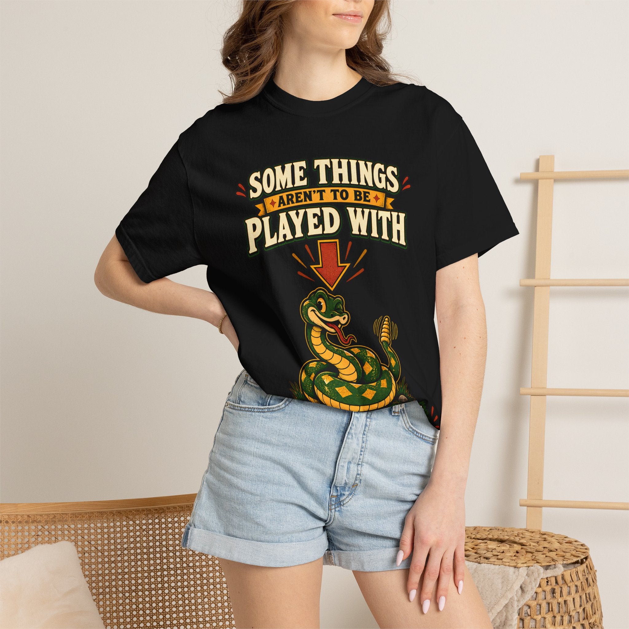 Snake Graphic T-Shirt | "Some Things Aren't to Be Played With, This One You Can" (I Won't Bite)