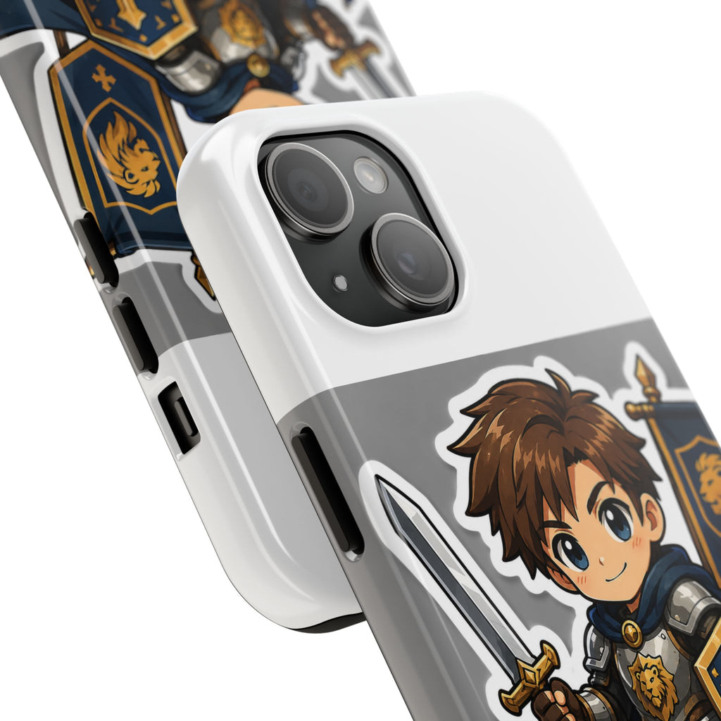 Chibi Knight Tough Phone Case – Cute Armor Sword Shield Design
