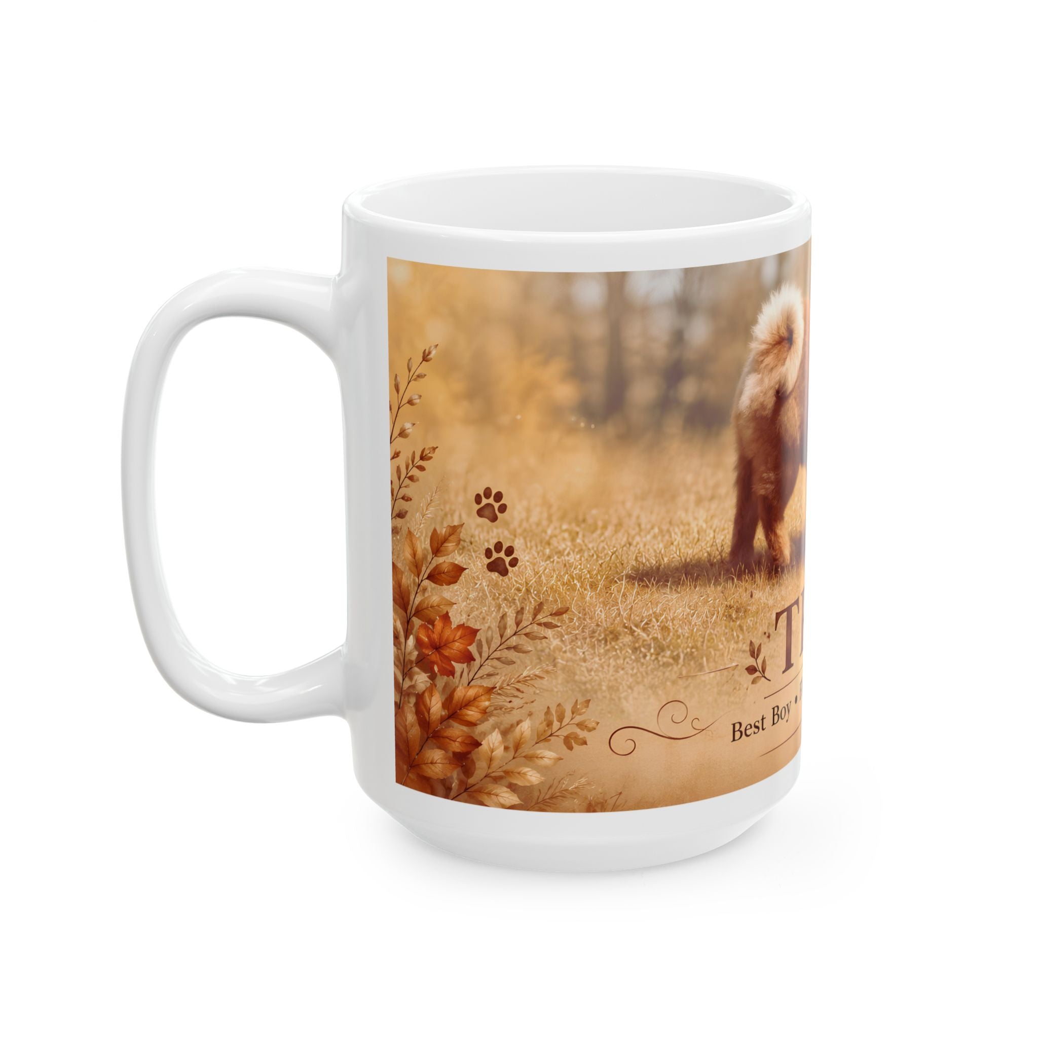Personalized Dog Photo Mug | Custom Pet Name Ceramic Coffee Cup (11oz & 15oz)