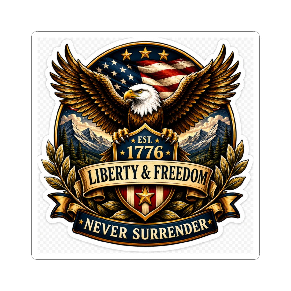 Liberty & Freedom Eagle — Kiss-Cut