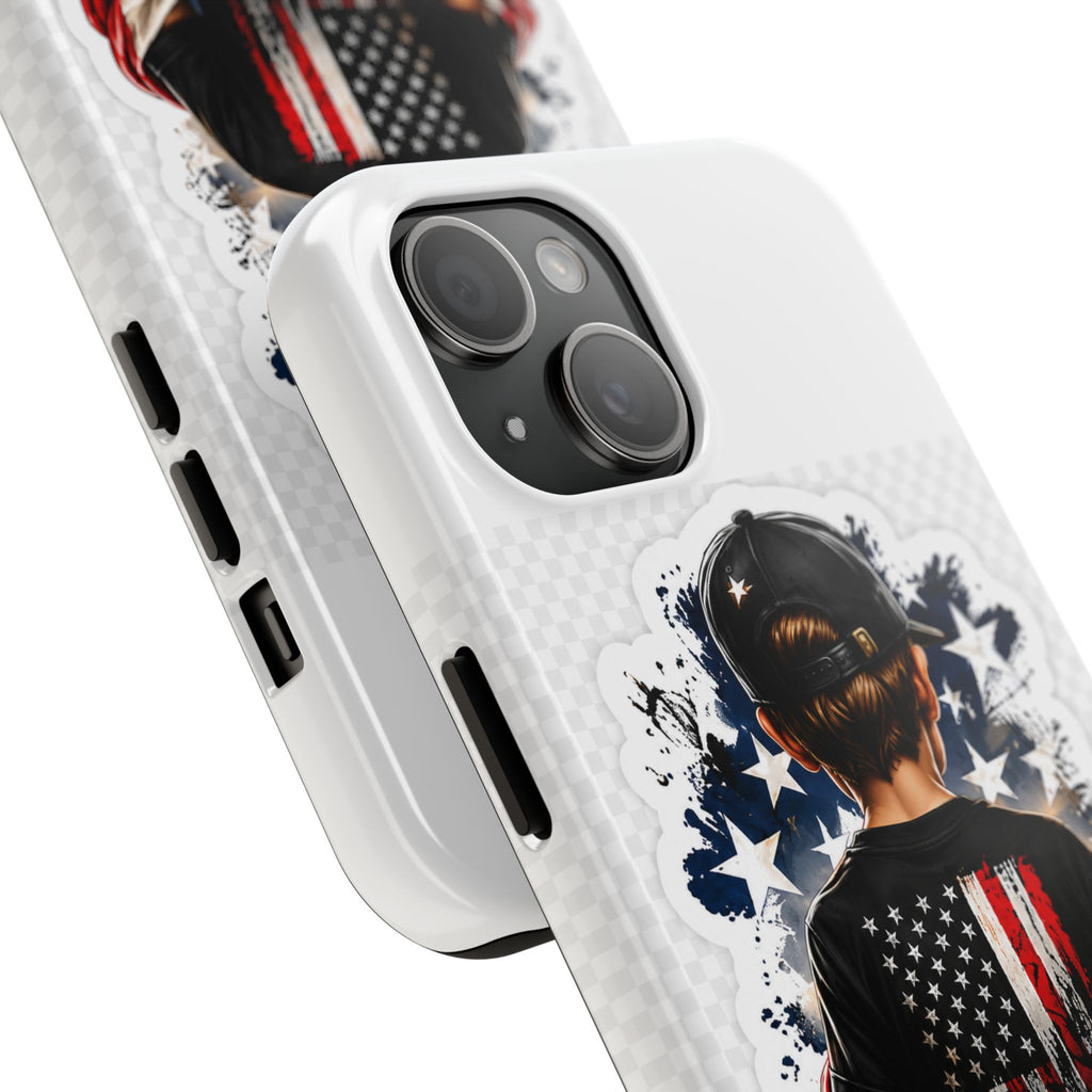 Young Patriot Tough Phone Case — American Flag Kid Design