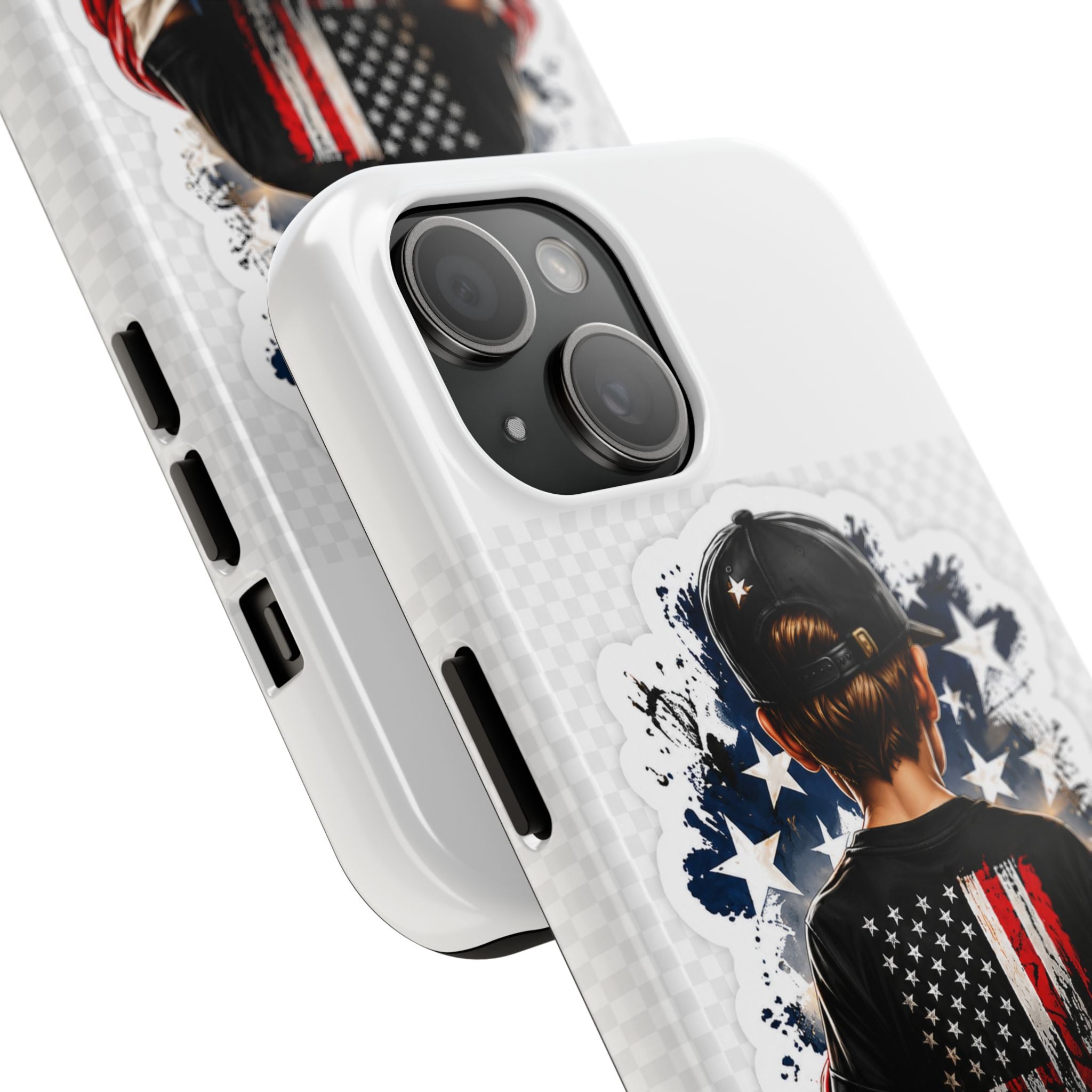 Young Patriot Tough Phone Case — American Flag Kid Design